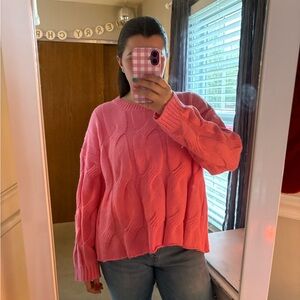 Pink Cable Knit Sweater